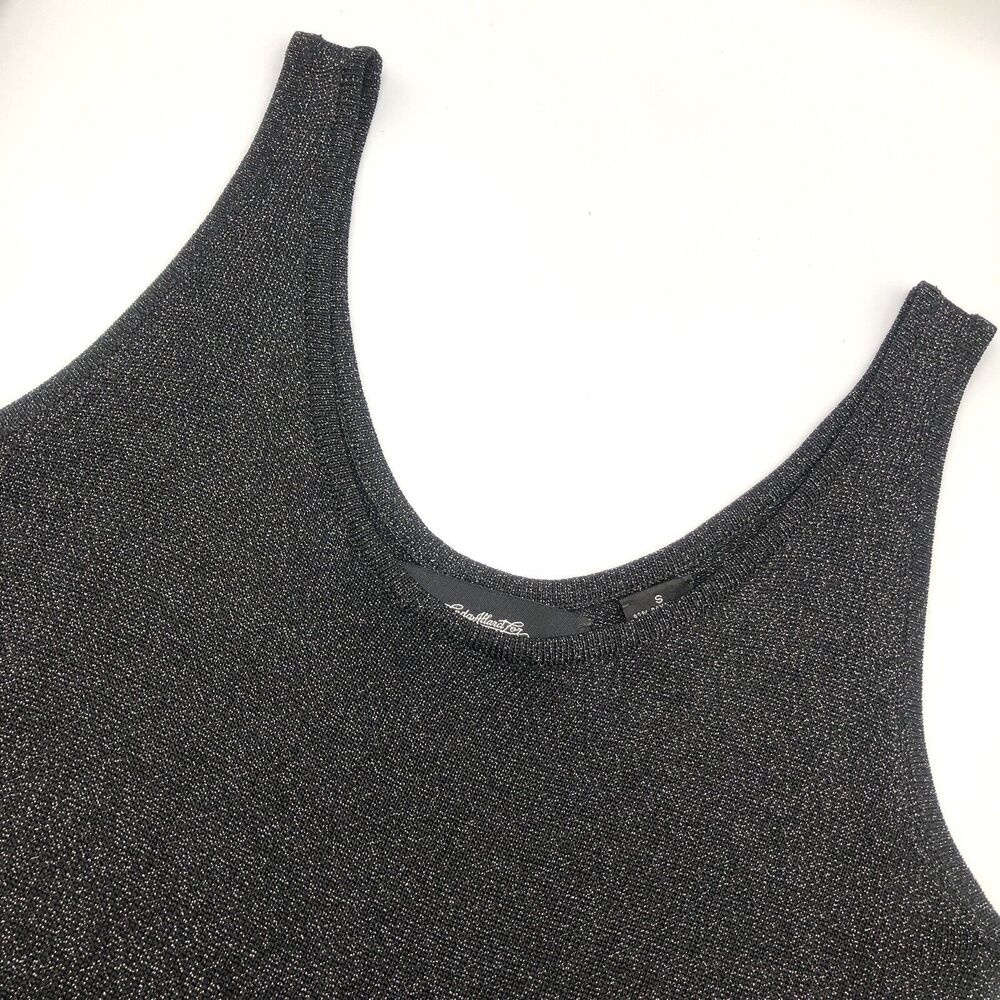 Linda Allard Ellen Tracy Knitted Tank Top Gray White Marled Scoop Neck Size S